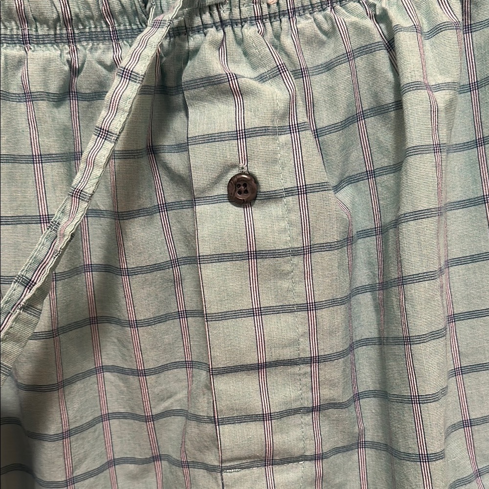 Stafford Green and Blue Sleep Shorts - Picture 3 of 4